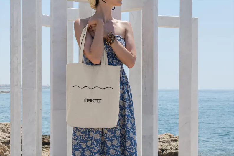 Mauka & Makai Canvas Tote – Find Balance Between Mountain and Ocean