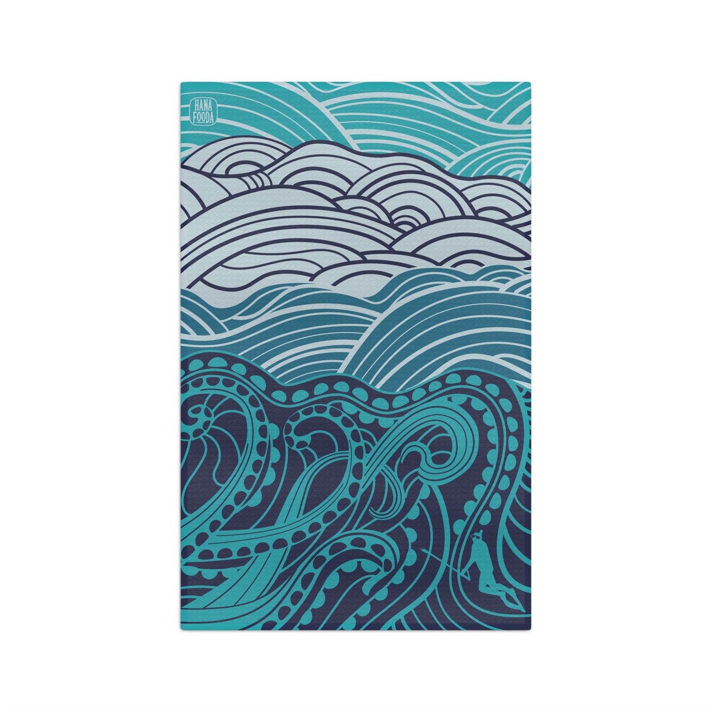 Hunt for Tako Microfiber Towel – Ocean-Inspired Hawaiian Spearfishing Art