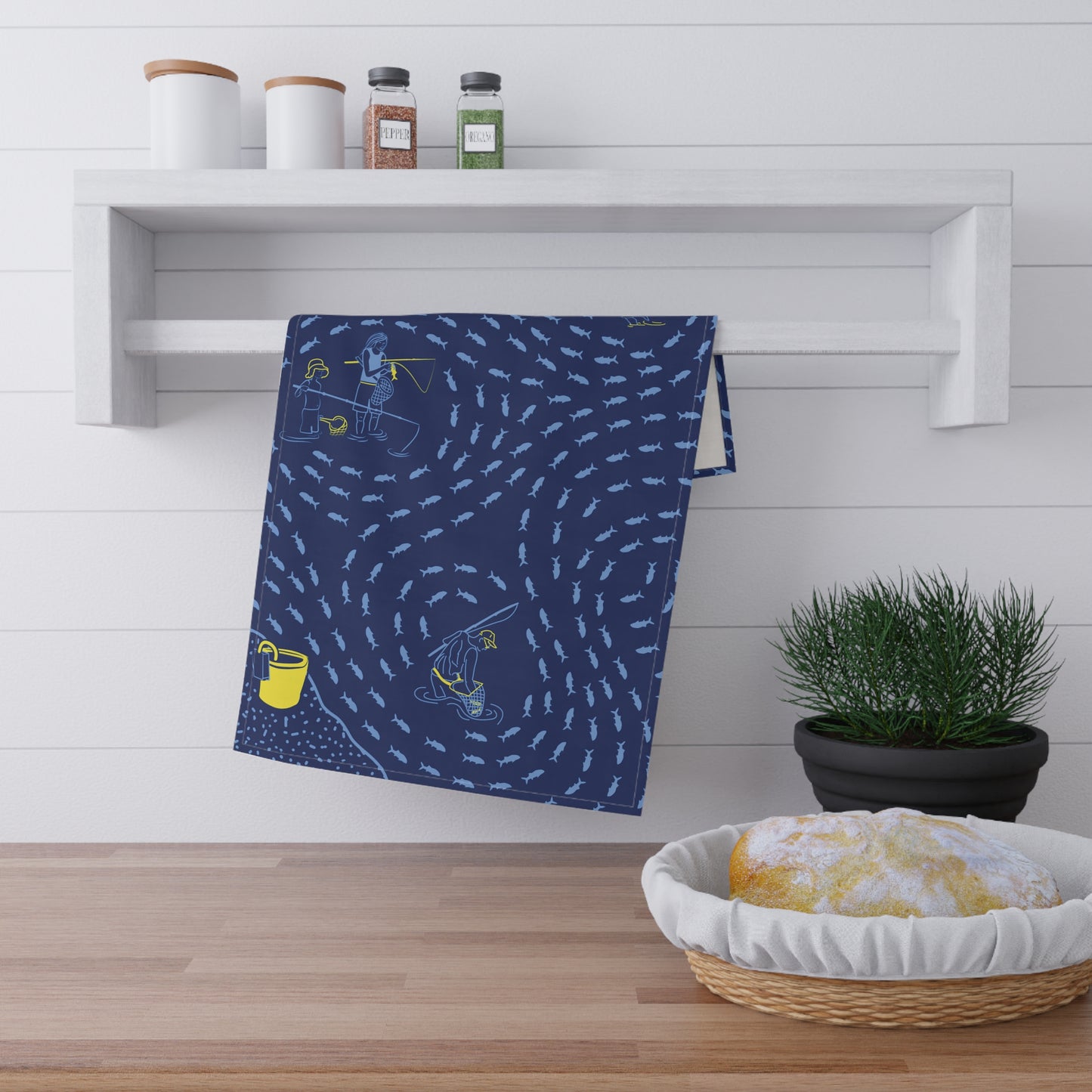 Oama Fishing – Locally Loved Island Pastime Tea Towel
