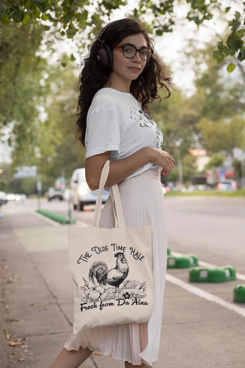 Old Time Hale Tote – Rooster & Boar Vintage Hawaiian Canvas Bag