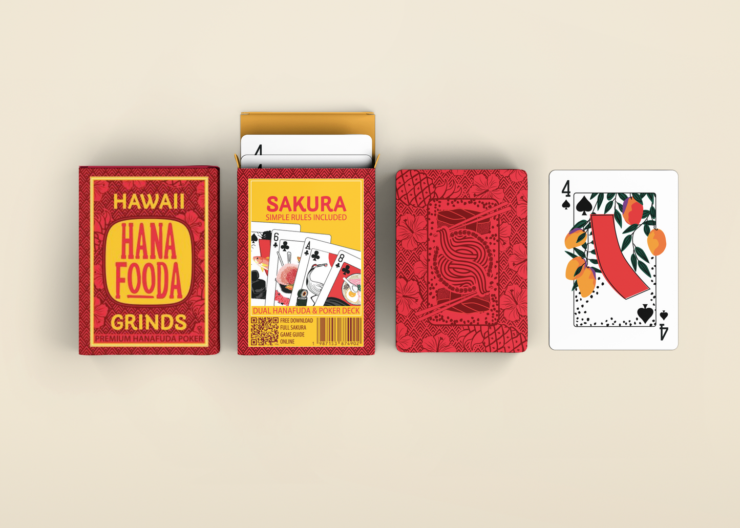 Sakura Hanafuda Poker Cards - Hawaii Grinds Collector's Edition
